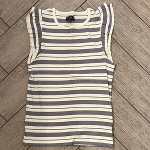 J.Crew White and black striped Women's Top